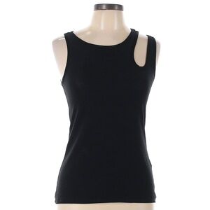 beyond yoga, Black sleeveless scoop neck tank top with cut out detail, small